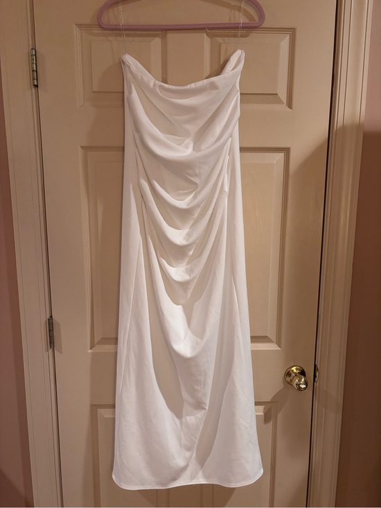Peppermayo Dresses & Skirts - Peppermayo White Strapless Draped Maxi Dress, Lined! worn Once!